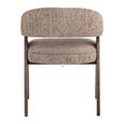 Mori Dining Chair - Mocca Linear - Fabric and Wood