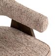 Mori Dining Chair - Mocca Linear - Fabric and Wood
