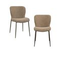 Odarby Dining Chair - Set of 2 - Brown Tweed - Fabric and Metal