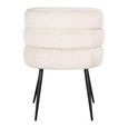 Stella Beige Chenille Fabric Dining Chair with Black Legs