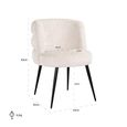 Stella Beige Chenille Fabric Dining Chair with Black Legs