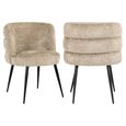 Stella Desert Fabric Dining Chair with Black Legs