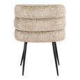 Stella Desert Fabric Dining Chair with Black Legs