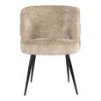 Stella Desert Fabric Dining Chair with Black Legs