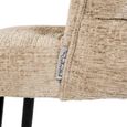 Stella Desert Fabric Dining Chair with Black Legs
