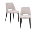 Tabitha Dining Chair - Set of 2 - Fancy Natural - Fabic and Metal