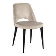 Tabitha Natural Khaki Fabric Dining Chair with Black Legs (Set of 2)