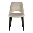 Tabitha Natural Khaki Fabric Dining Chair with Black Legs (Set of 2)