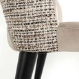 Tabitha Natural Khaki Fabric Dining Chair with Black Legs (Set of 2)
