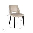 Tabitha Natural Khaki Fabric Dining Chair with Black Legs (Set of 2)