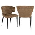 Taylor Dining Chair - Wing Back - Brandy Fusion - Fabric and Metal