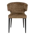 Taylor Dining Chair - Wing Back - Brandy Fusion - Fabric and Metal