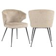 Xandra Desert Fabric Dining Chair with Black Legs