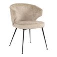 Xandra Desert Fabric Dining Chair with Black Legs
