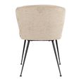Xandra Desert Fabric Dining Chair with Black Legs