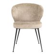 Xandra Desert Fabric Dining Chair with Black Legs