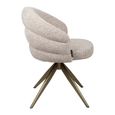 Zendaya Swivel Dining Chair - Curved Back - Cayenne Brown - Fabric and Metal