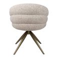 Zendaya Swivel Dining Chair - Curved Back - Cayenne Brown - Fabric and Metal