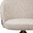 Zendaya Swivel Dining Chair - Curved Back - Cayenne Brown - Fabric and Metal