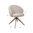 Zendaya Swivel Dining Chair - Curved Back - Cayenne Brown - Fabric and Metal