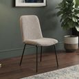 Aster Dining Chair - Set of 2 - Cologne Dove and Black - Fabric and Metal