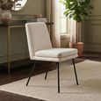 Laurel Dining Chair - Set of 2 - Cologne Ivory and Black - Fabric and Metal
