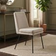 Laurel Dining Chair - Set of 2 - Lyon Mink and Black - Fabric and Metal
