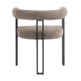 Bloom Dining Armchair - Set of 2 - Curved Back - Taupe Soft Weave and Black - Fabric and Metal