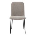 Aster Dining Chair - Set of 2 - Cologne Dove and Black - Fabric and Metal