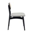 Elder Dining Chair - Set of 2 - Lyon Steel and Black - Fabric and Rattan