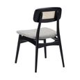 Elder Dining Chair - Set of 2 - Lyon Steel and Black - Fabric and Rattan