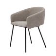 Fern Dining Armchair - Set of 2 - Curved Back - Cologne Mink and Black - Fabric and Metal