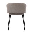 Fern Dining Armchair - Set of 2 - Curved Back - Cologne Mink and Black - Fabric and Metal