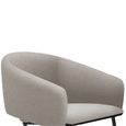 Fern Dining Armchair - Set of 2 - Curved Back - Lyon Mink and Black - Fabric and Metal