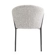 Petal Dining Armchair - Set of 2 - Ivory and Taupe Boucle - Fabric and Metal