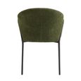 Petal Dining Armchair - Set of 2 - Olive Green Soft Weave and Black - Fabric and Metal