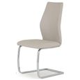 Clearance - Elis Cantilever Dining Chair - Set of 2 - Taupe Faux Leather - Chrome - FSS17386