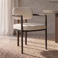 Eva Dining Armchair - Set of 2 - Cream - Fabric