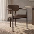 Eva Dining Armchair - Set of 2 - Truffle - Fabric