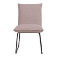 Atlanta Dining Chair - Set of 2 - Natural and Black - Fabric and Metal