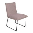 Atlanta Dining Chair - Set of 2 - Natural and Black - Fabric and Metal