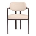 Eva Dining Armchair - Set of 2 - Cream - Fabric