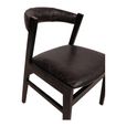 Finley Dining Chair - Set of 2 - Curved Back - Black - Leather and Wood