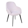 Malmo Dining Armchair - Set of 2 - Curved Back - Cream and Black - Fabric and Metal