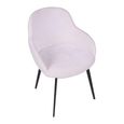 Malmo Dining Armchair - Set of 2 - Curved Back - Cream and Black - Fabric and Metal