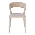 Toledo Dining Chair - Set of 2 - Curved Back - Beige - Fabric