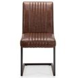 Clearance - Brooklyn Cantilever Dining Chair - Set of 2 - Brown Faux Leather - FSS17391
