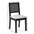 Knoxley Dining Chair - Set of 2 - Black and Cream - Rattan and Fabric