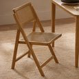 Elodie Folding Dining Chair - Set of 2 - Natural - Rattan and Solid Ash