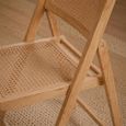 Elodie Folding Dining Chair - Set of 2 - Natural - Rattan and Solid Ash